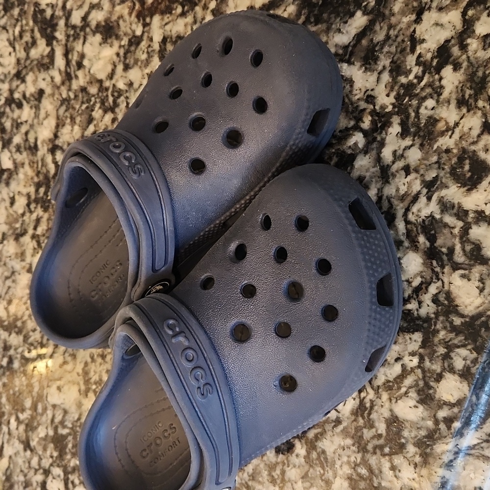 Little boys navy crocs size 12C